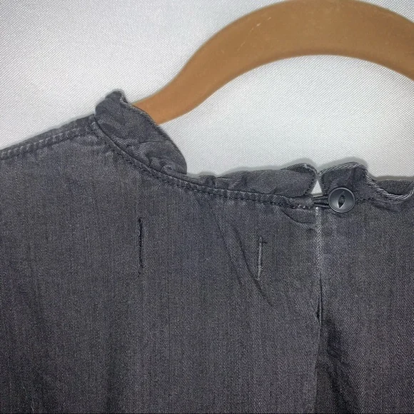 Madewell Denim Ruffled Mockneck Dress - Picture 6 of 11